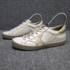 Golden Goose Super-Star  Gold sparkle foxing and metal stud letterS US 7 / EU 37